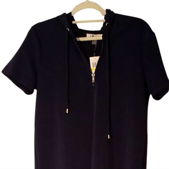 Cable & Gauge Sport - NWT Shift- Cover-Up Navy Blue Dress W/ Hood & Drawstring. - Picture 5 of 15